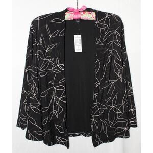 NWT Roz & Ali Dressbarn Open Front Cardigan, Women's Size Large, MSRP $42